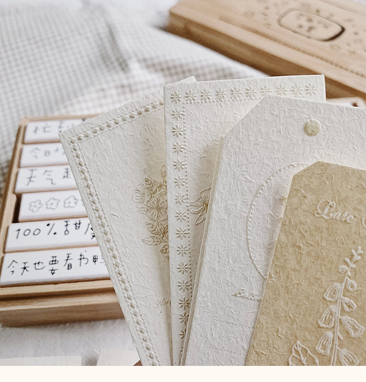 4Details of Simple White Embossed Hang Tag Journal Material Pack