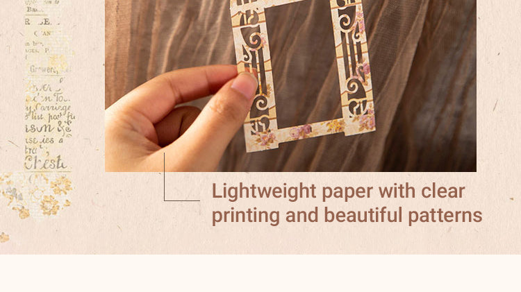 4Details of Time Travel Hollow Lace Border Decorative Paper2