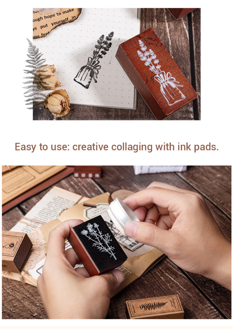 4Details of Traditional Chinese Herb Wooden Rubber Stamp