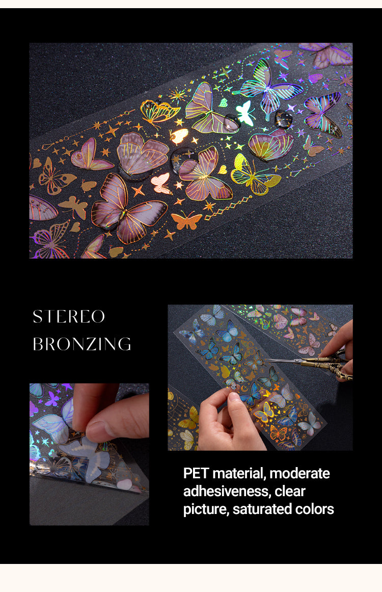4Details of Vintage 3D Holographic Shining Butterfly PET Sticker