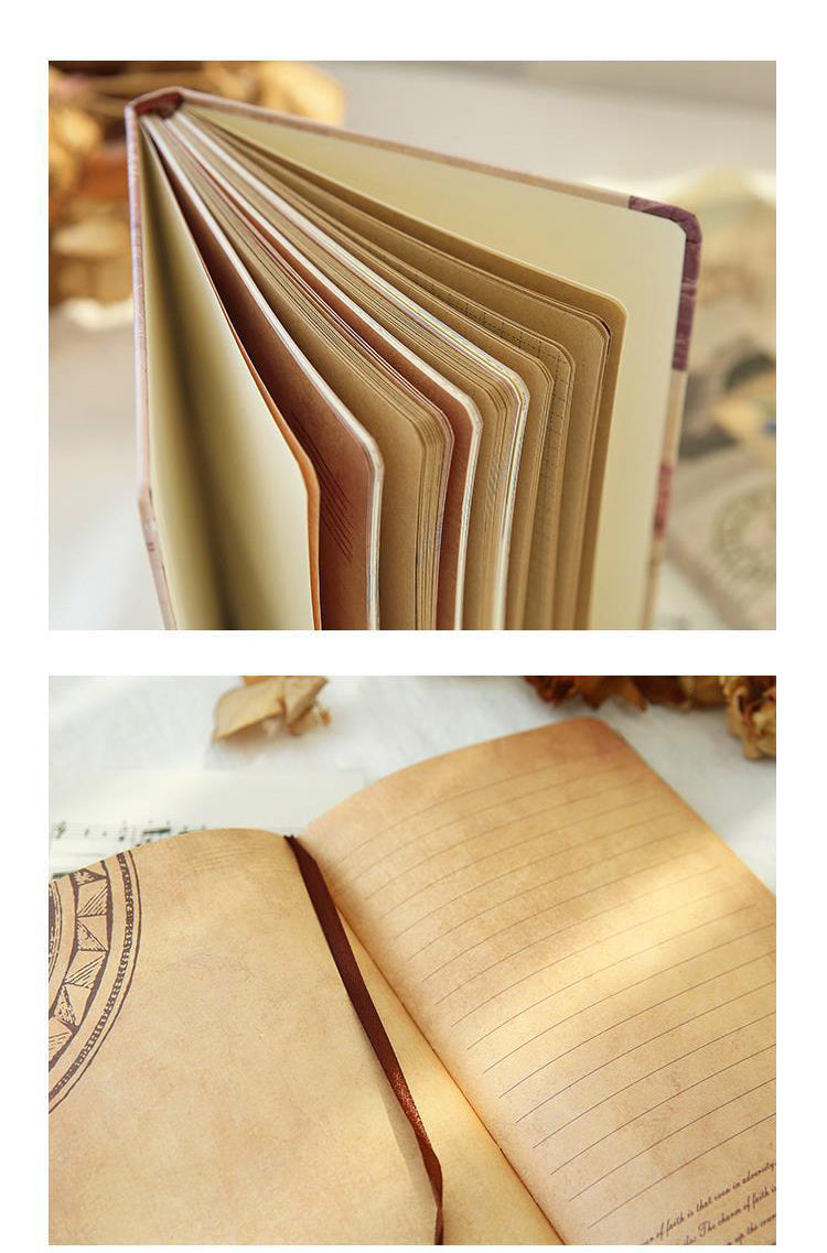 4Details of Vintage European Style Hardcover Colored Page Notebook2