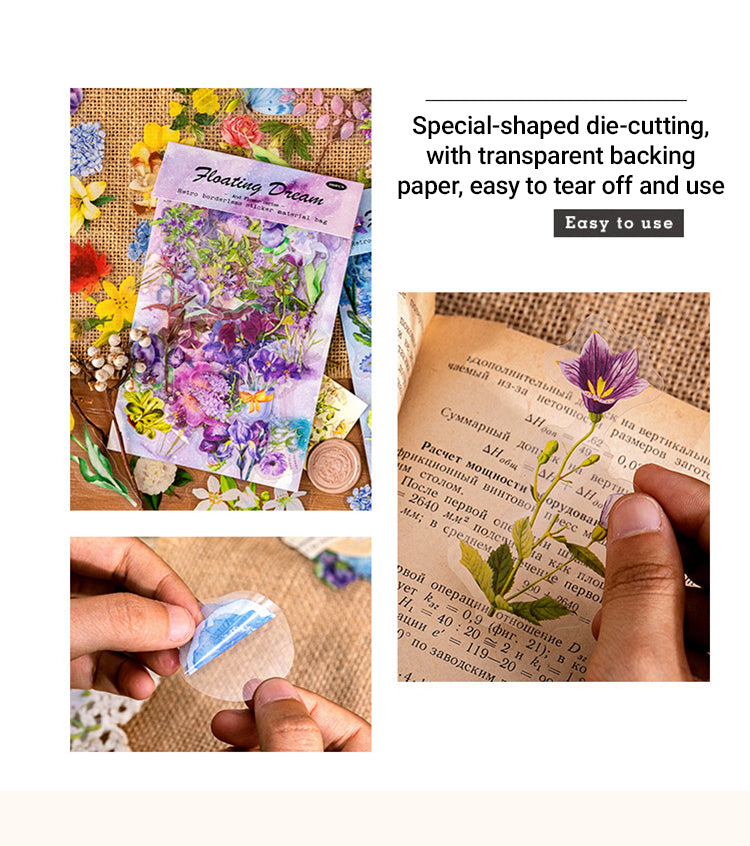 4Details of Vintage Floral Journal Diary PET Deco Sticker1