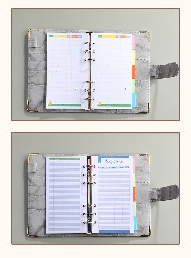 4Marble Pattern Loose-Leaf Planner Journal1