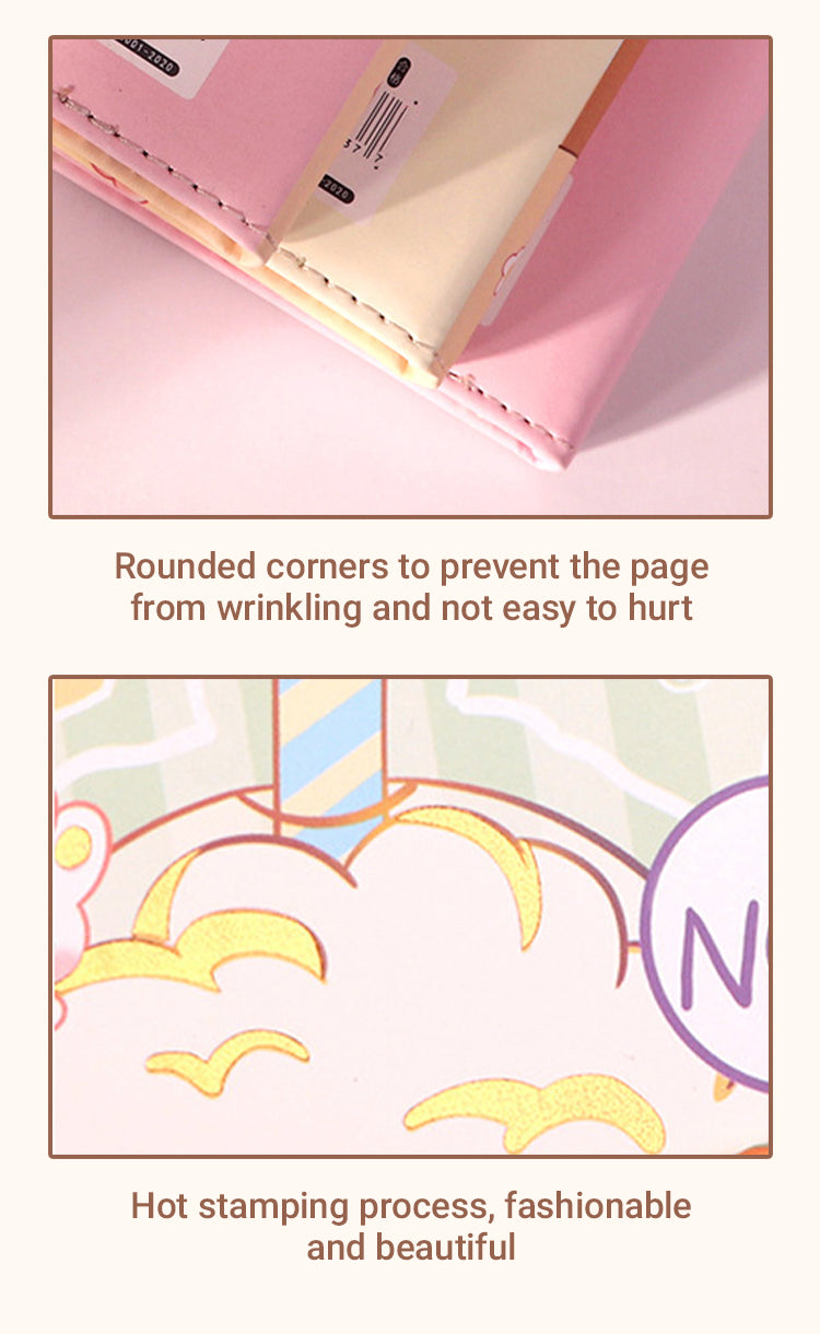4Product Display of Kawaii Cartoon Girl Soft Cover Diary Notebook Set2