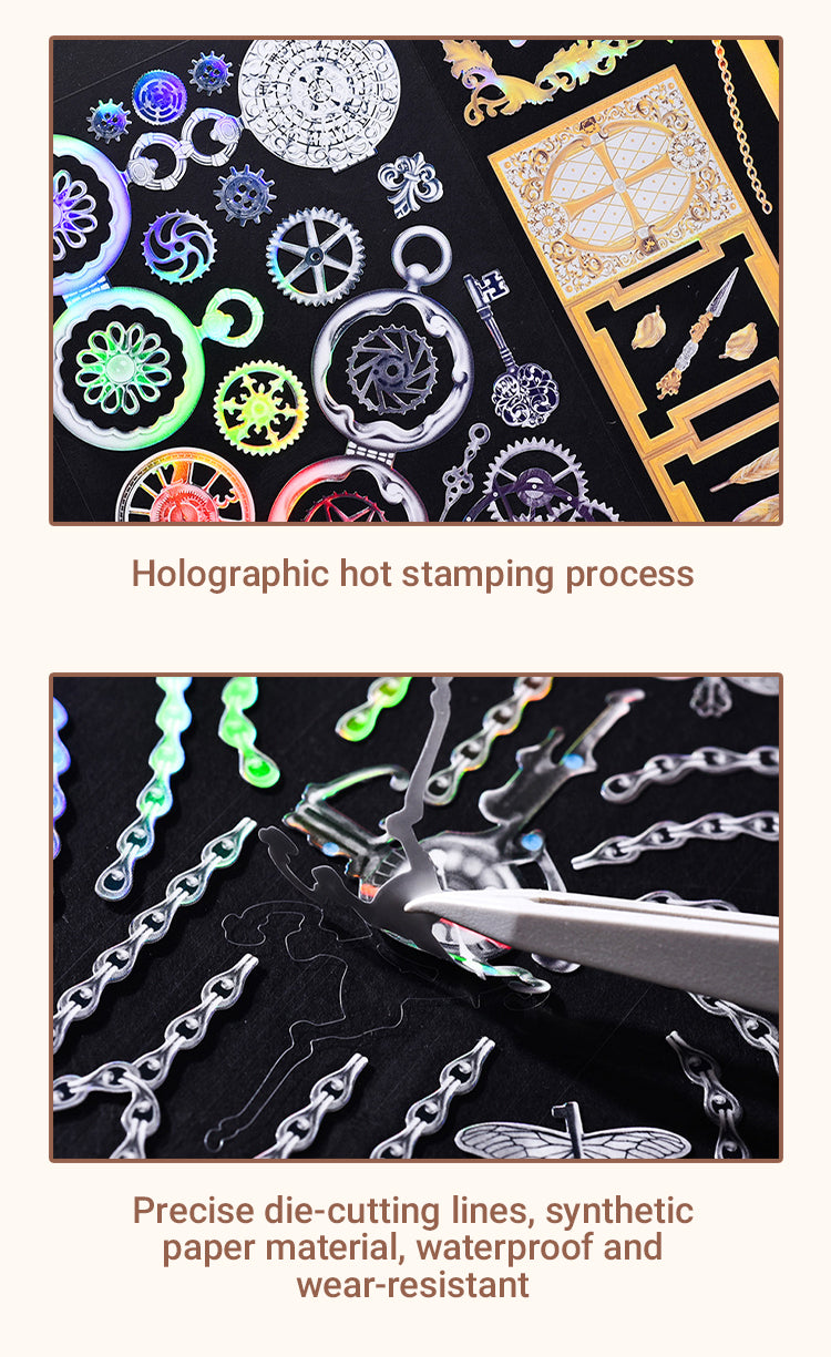 4Renaissance Vintage Holographic Hot Stamping Frame Sticker Pack1