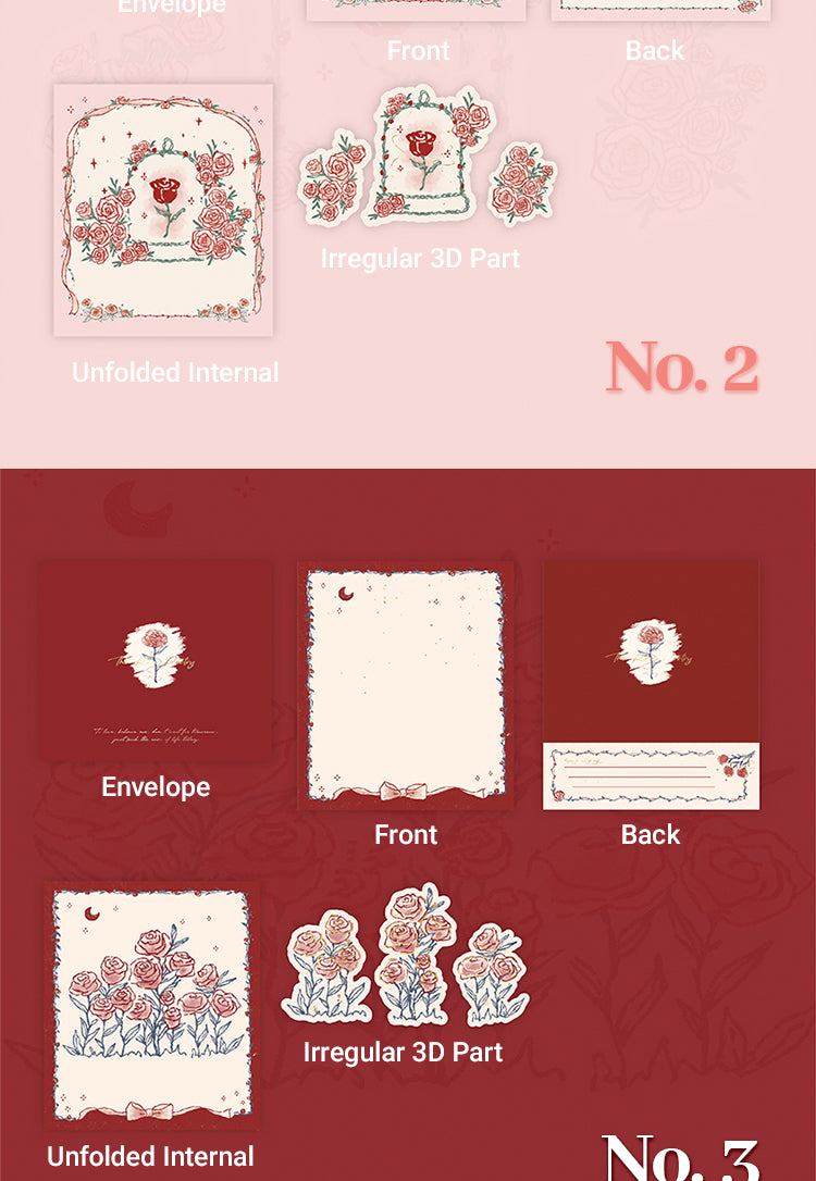4Vintage Romantic Rose Epic Series Pop-Up Card Set2