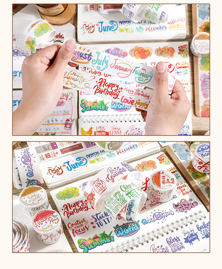 Details of Colorful Magic English Words Washi Tape-2