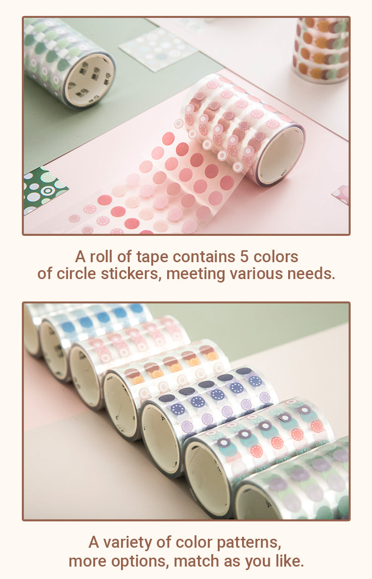 Colorful Big Dot PET Backing Washi Tape