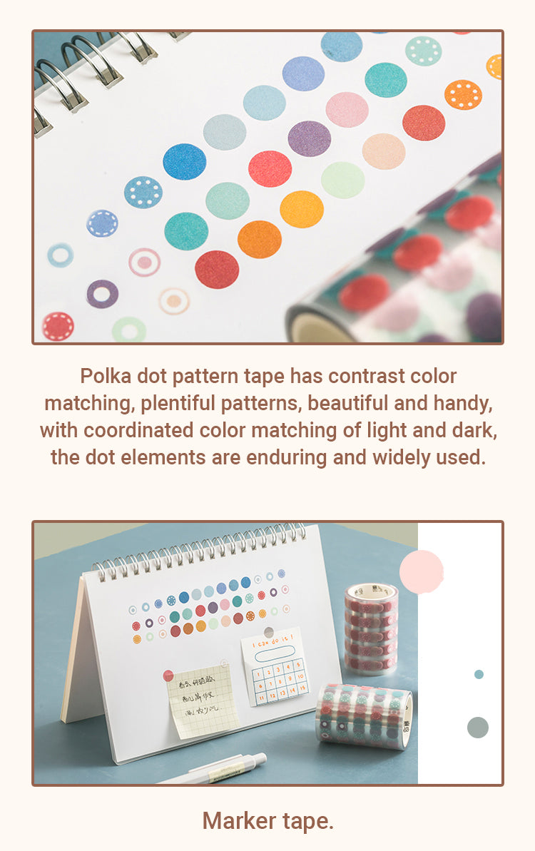 Colorful Big Dot PET Backing Washi Tape