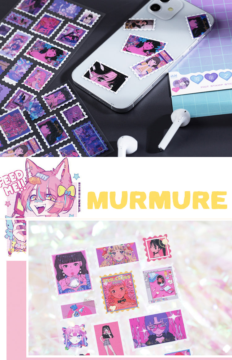 Details of Modern Manga Girl Hot Stamping Sticker