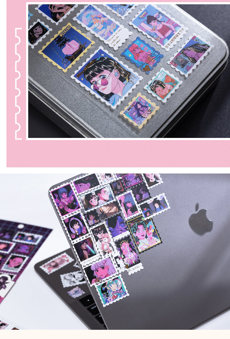 Details of Modern Manga Girl Hot Stamping Sticker-2