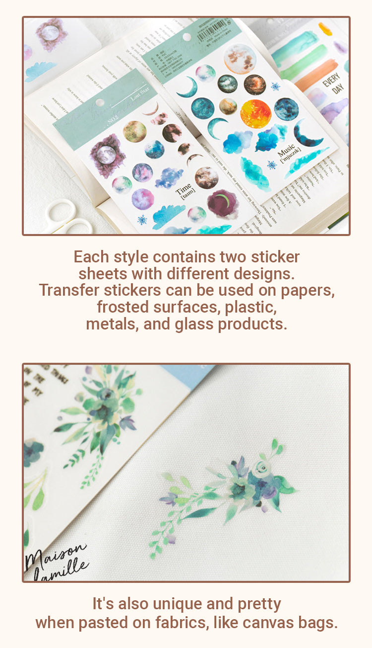 Characteristics of Literary Clear Floral PVC Transfer Sticker-1