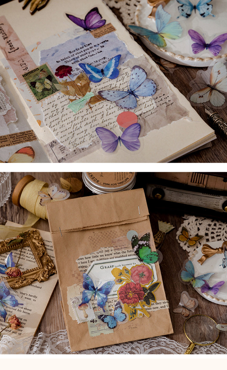 Characteristics of Vintage Translucent Butterfly PET Sticker Pack-2