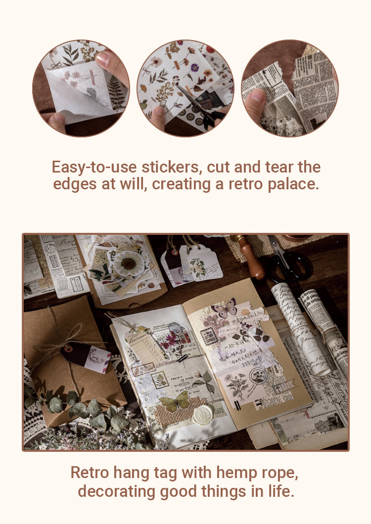 Characteristics of Vintage Plant Moon Washi Sticker Pack-1