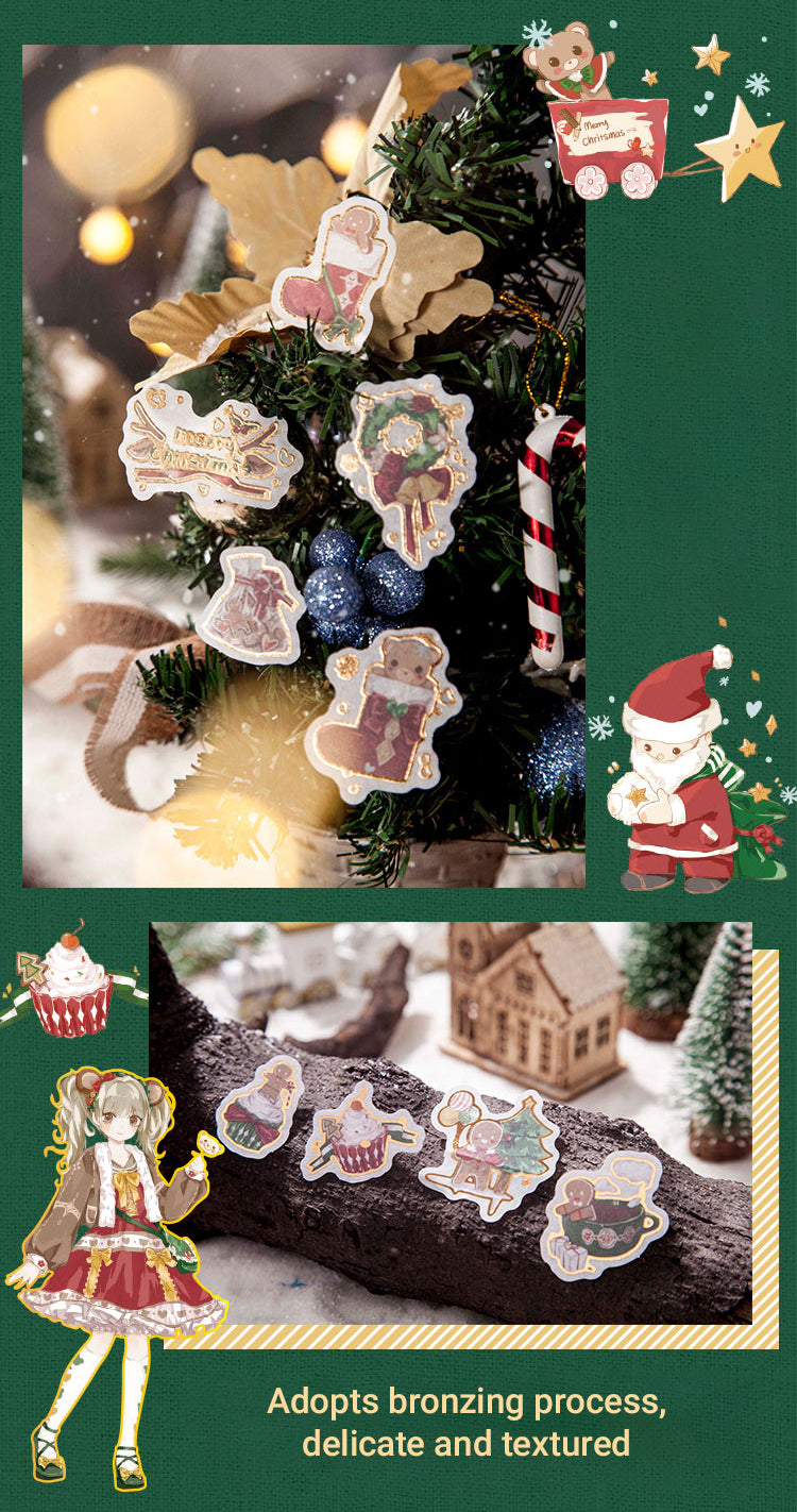 Bronzing Washi Sticker Book Christmas Theme Romantic Holiday - Temu