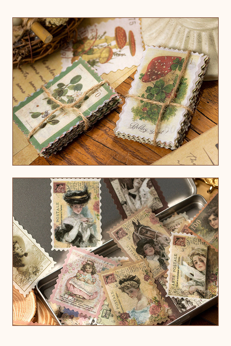Details of Vintage Time Series Stamp Washi Sticker