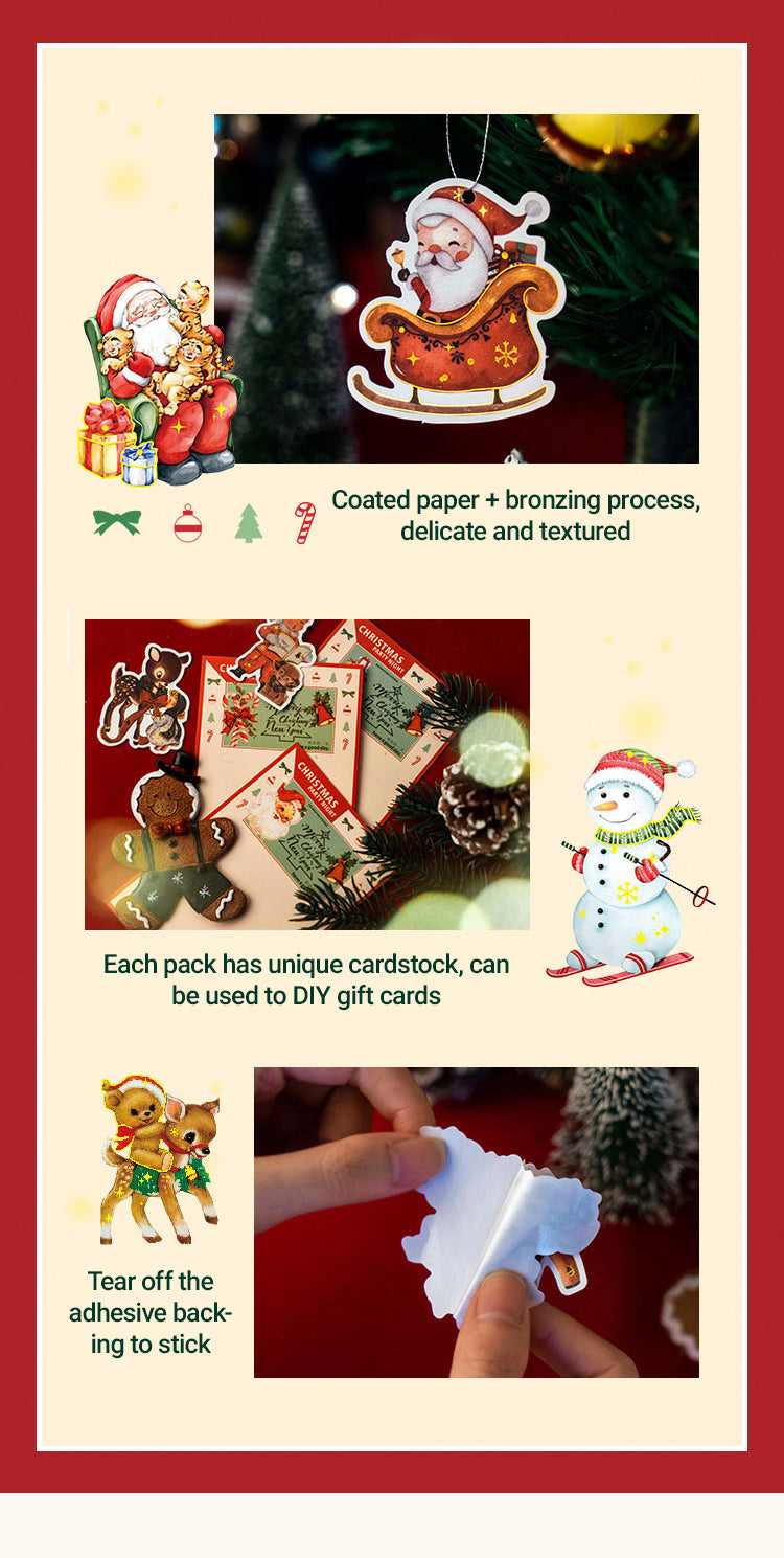 Characteristics of Christmas Party Night Cute Bronzing Sticker 2