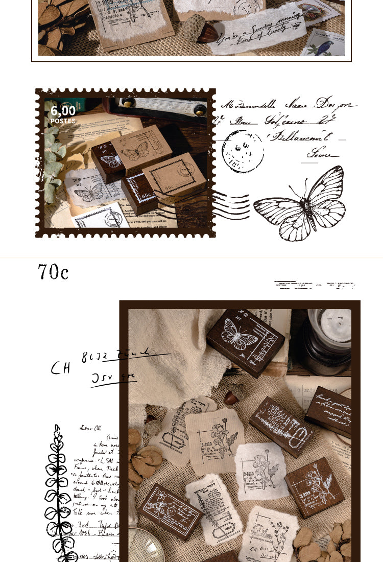5Back In Time Vintage Correspondence Wooden Rubber Stamp2