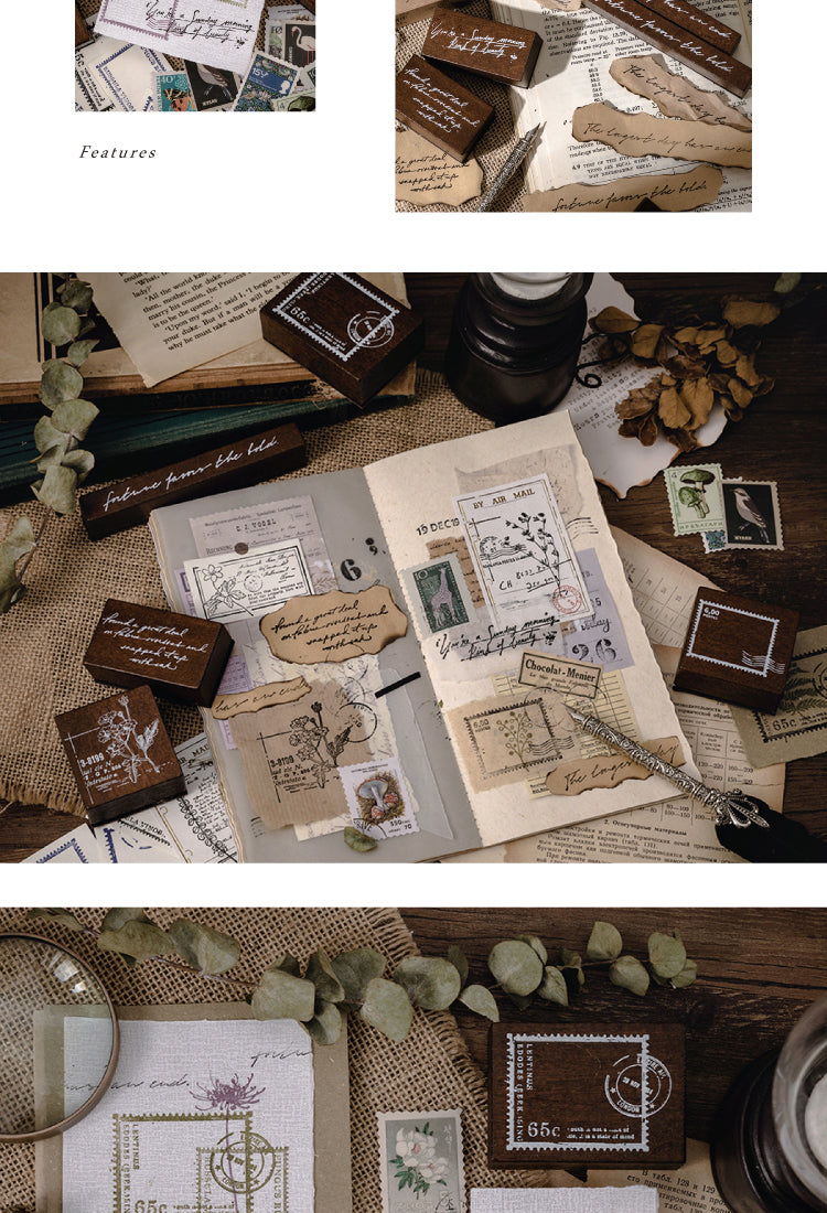 5Back In Time Vintage Correspondence Wooden Rubber Stamp4