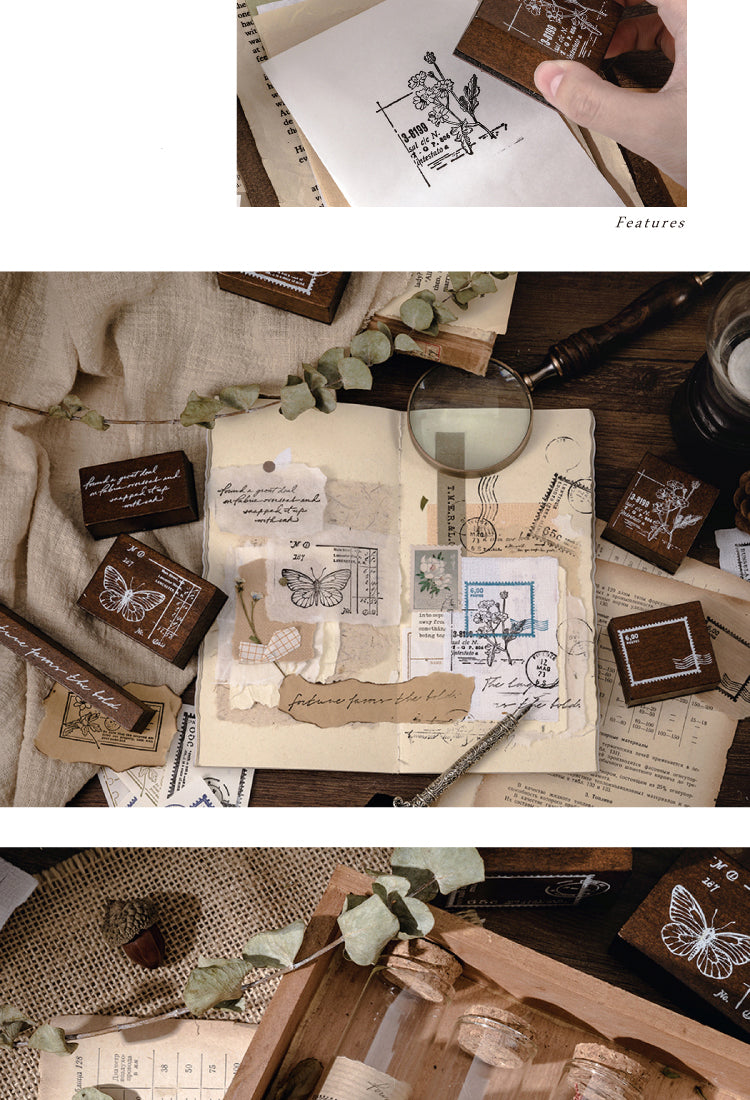 5Back In Time Vintage Correspondence Wooden Rubber Stamp6
