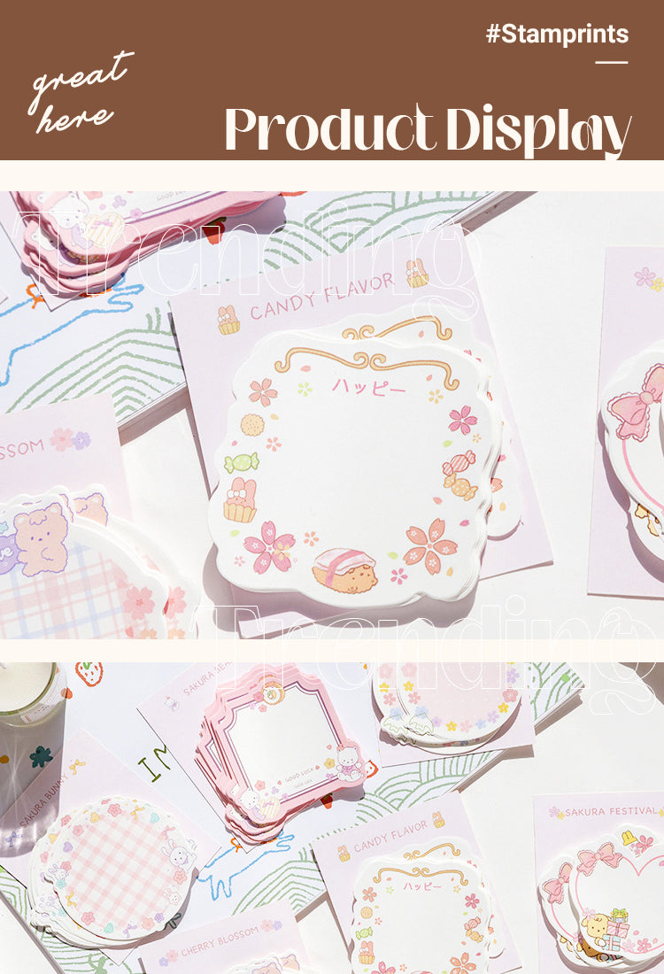 5Blossoming Cherry Kawaii Message Memo Note Paper1