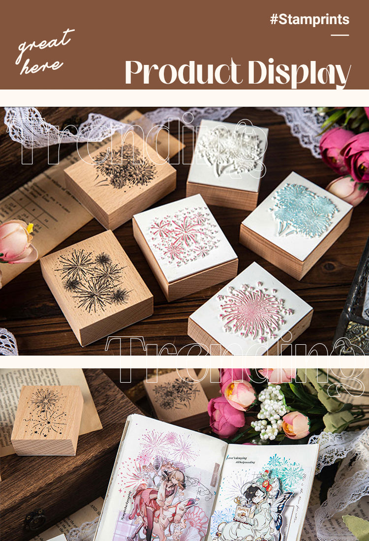 5Brilliant Fireworks Wooden Rubber Stamp1