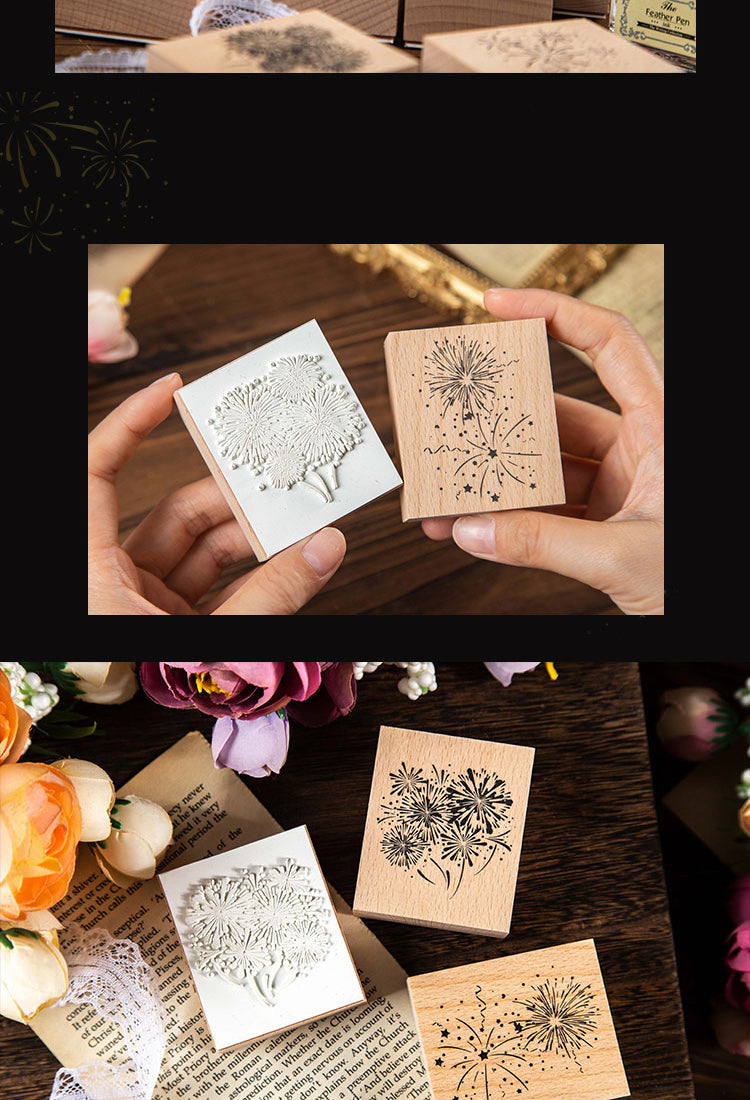 5Brilliant Fireworks Wooden Rubber Stamp4