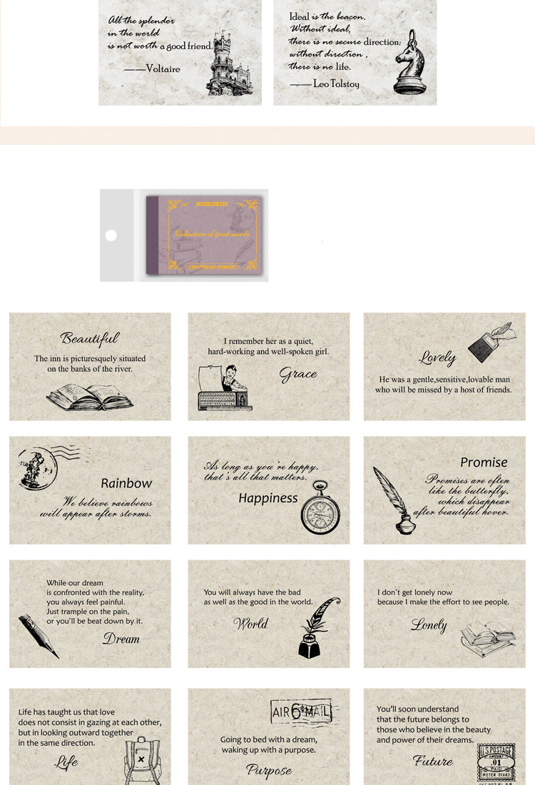 5Chapter of Memories Mini Retro English Memo Pad16