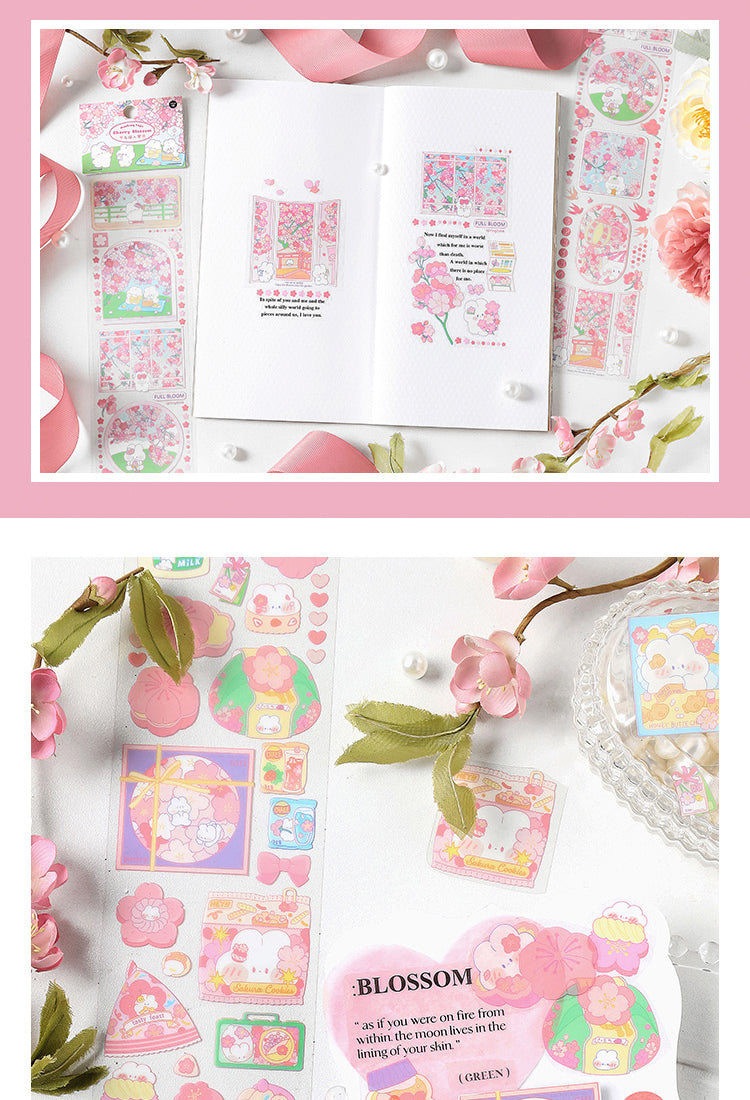 5Clear Cherry Blossom Sakura PET Long Strip Sticker5