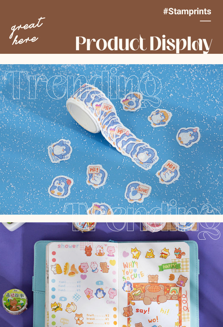 5Cloud Zoo Cute Cartoon Animal Washi Sticker Roll1