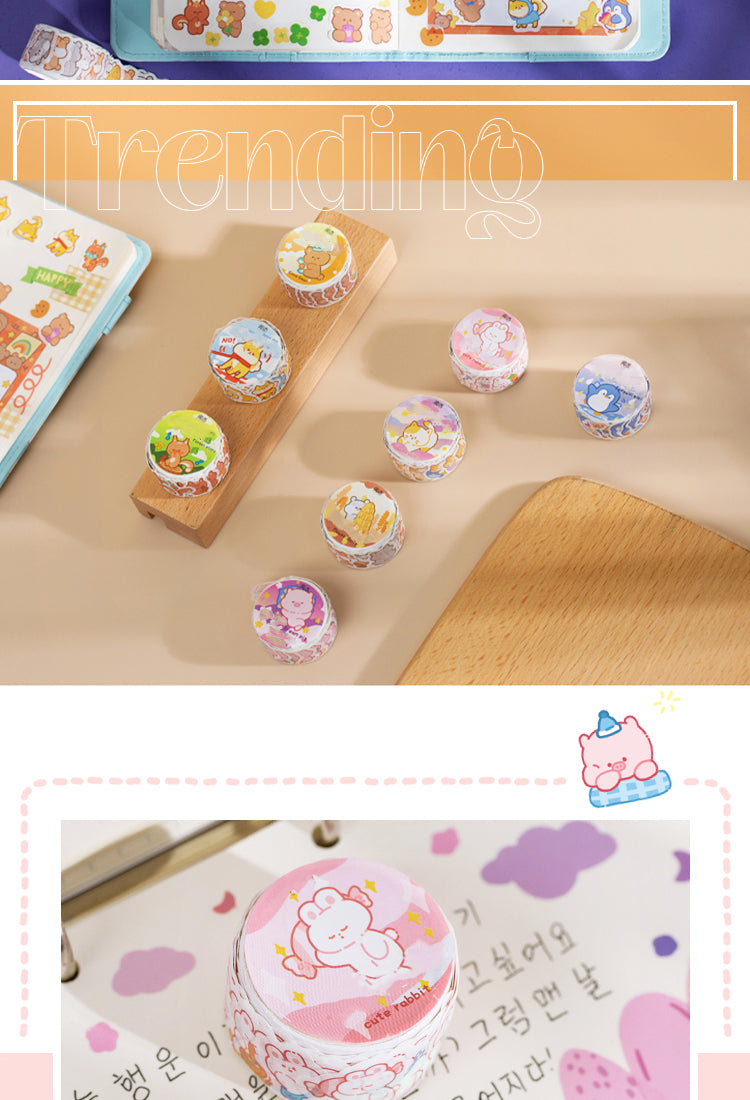 5Cloud Zoo Cute Cartoon Animal Washi Sticker Roll2