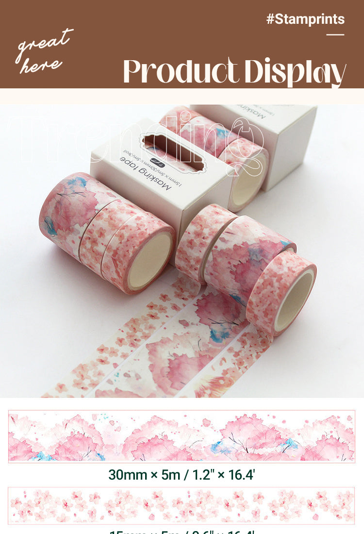 5Creative Sakura Oil Painting Starry Sky Boxed Washi Tape Set1