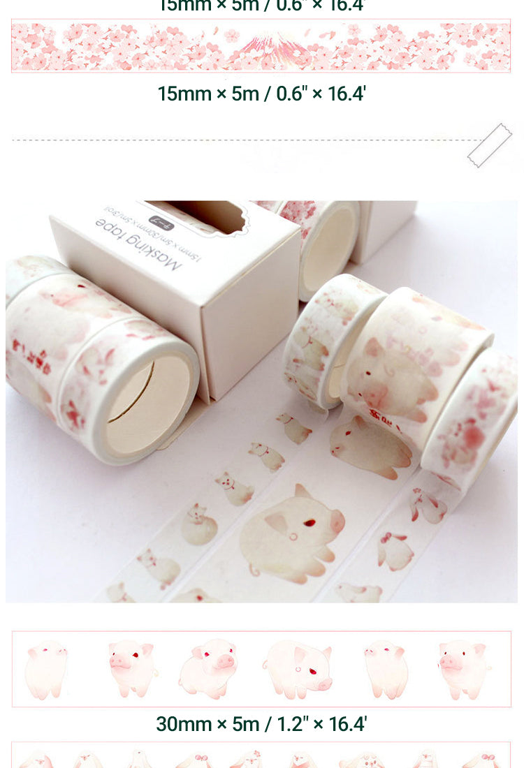 5Creative Sakura Oil Painting Starry Sky Boxed Washi Tape Set2