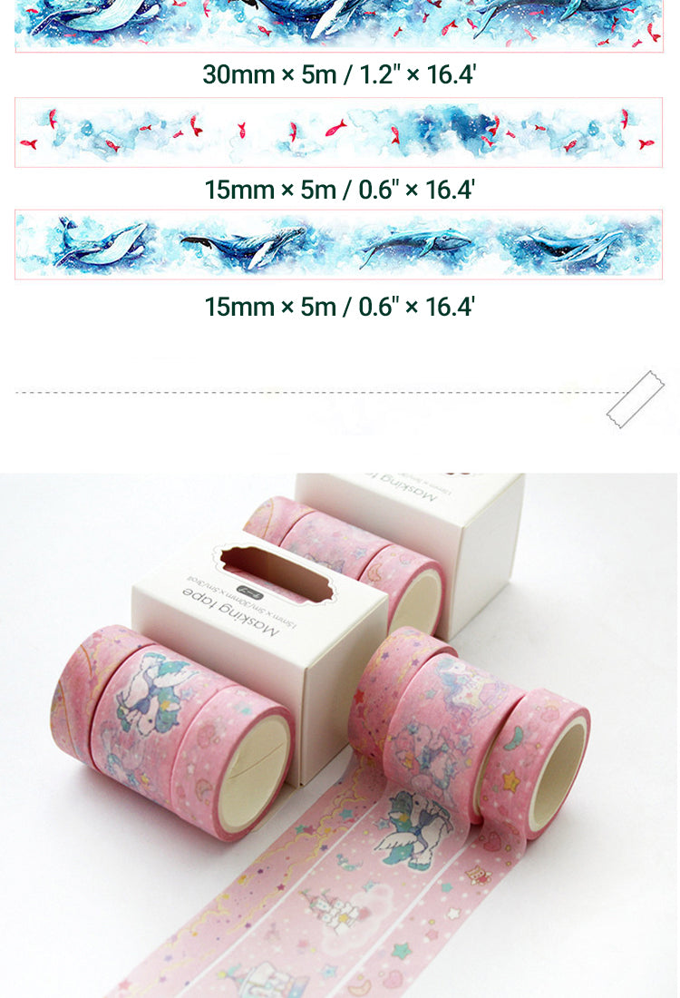 5Creative Sakura Oil Painting Starry Sky Boxed Washi Tape Set4