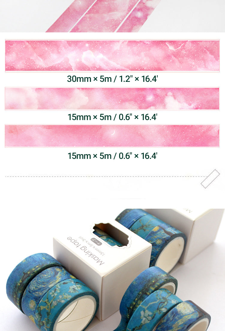 5Creative Sakura Oil Painting Starry Sky Boxed Washi Tape Set6
