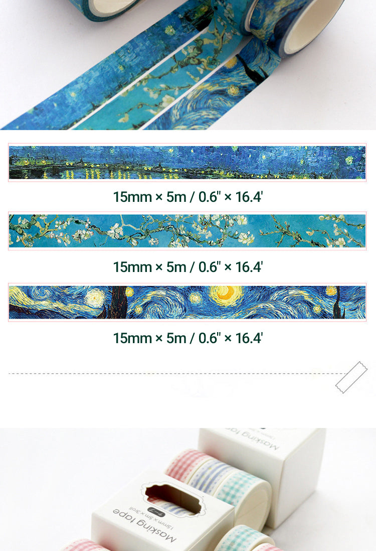 5Creative Sakura Oil Painting Starry Sky Boxed Washi Tape Set7