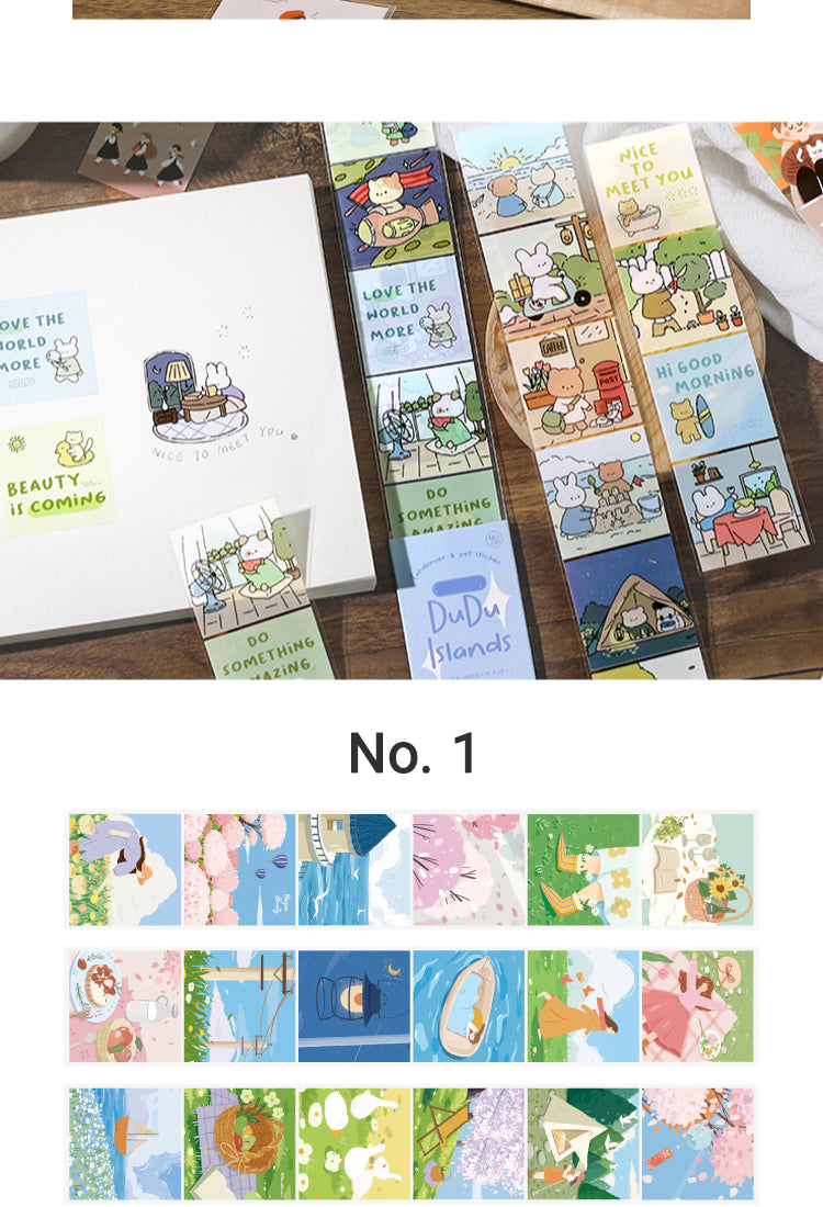 5Cute Cartoon Illustration PET Long Strip Sticker4