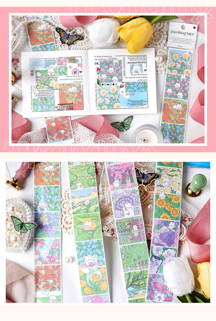 5Cute Cartoon Rabbit Long Strip Adhesive Sticker4