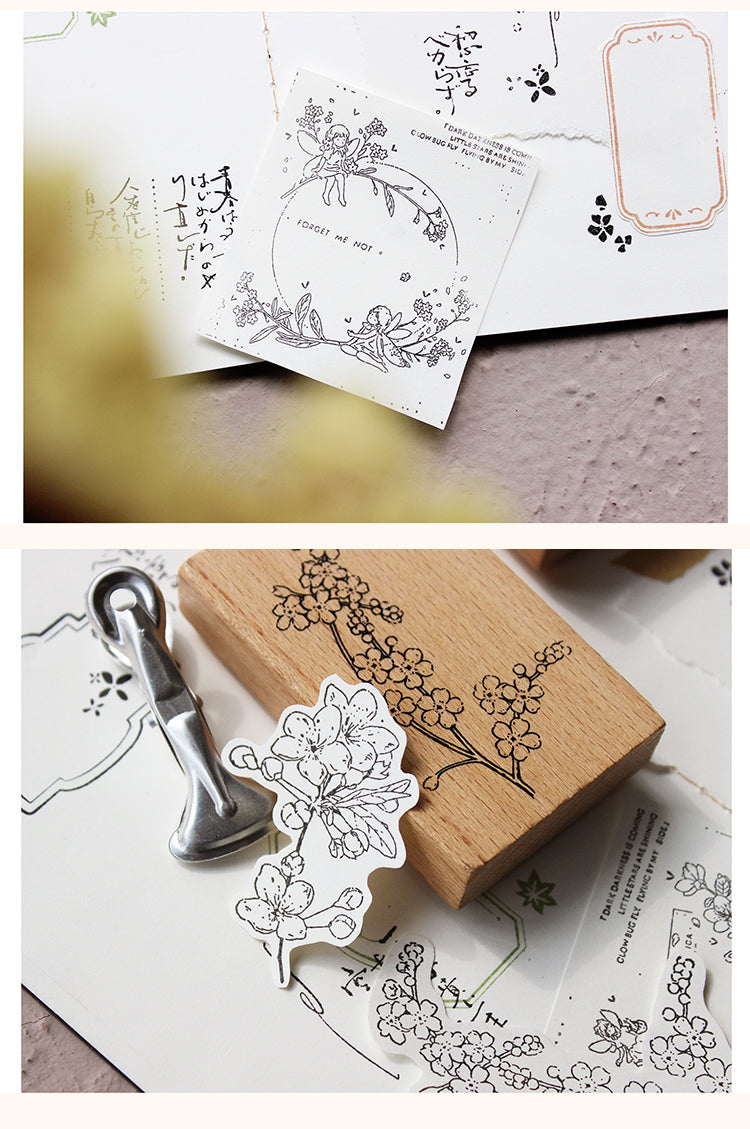 5Cute Peach Fairy Wooden Rubber Stamp2