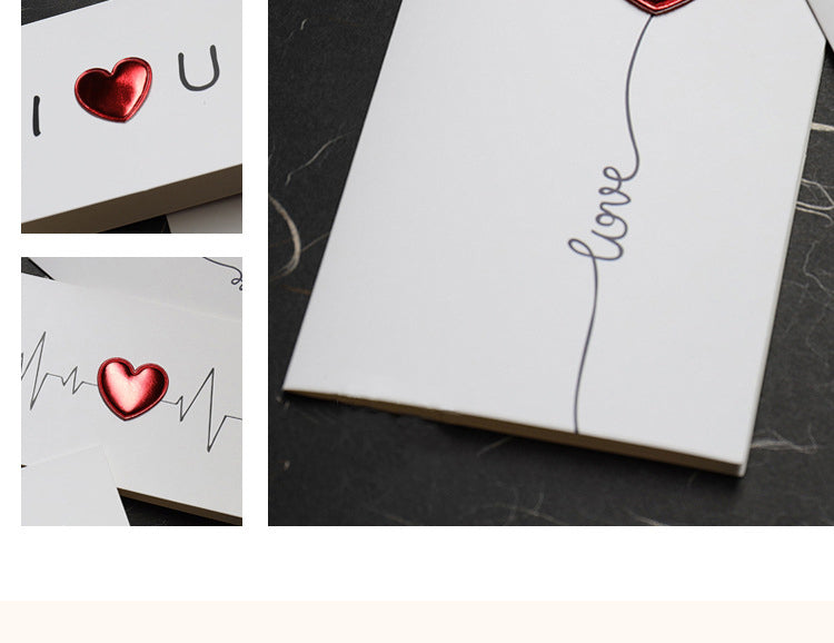 5DIY Leather Heart 3D I Love You Valentine's Day Card2