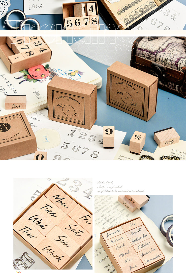5Date & Number Wooden Rubber Stamp Set3