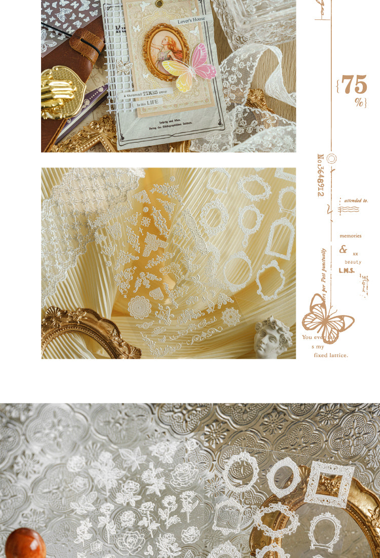 5Dreamland Garden 5D Embossed Vintage Lace Decorative Stickers4