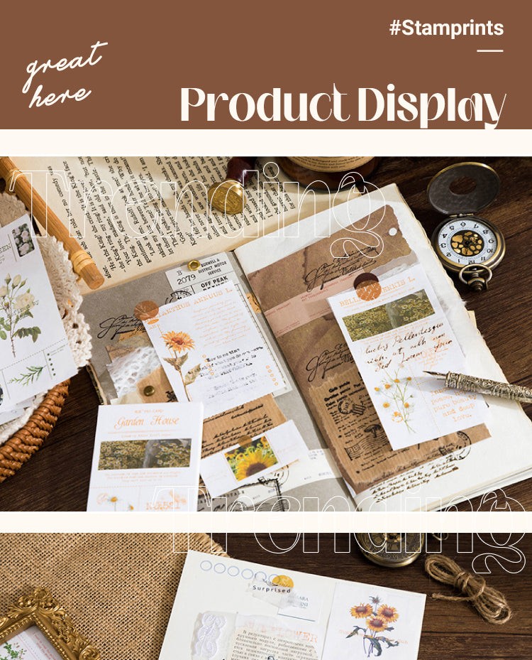 Vintage Botanical Notes Scrapbook Paper