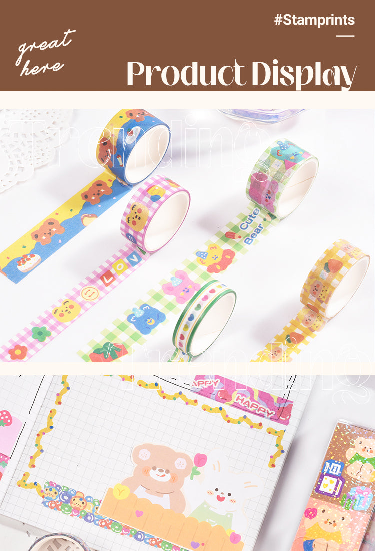 5Holiday Party Cute Cartoon Animal Washi Tape Set1