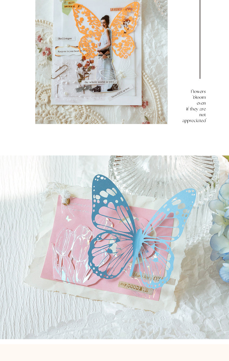 5Hollow Lace Butterfly Decorative Paper Pack8