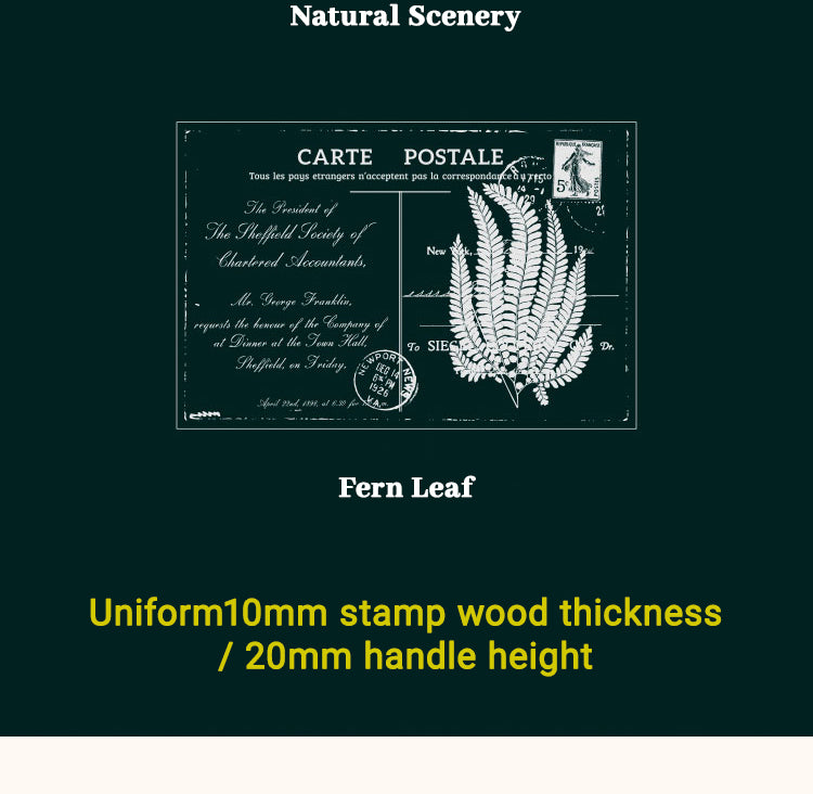 5Jungle Herbarium Vintage Plants Wooden Rubber Stamp6