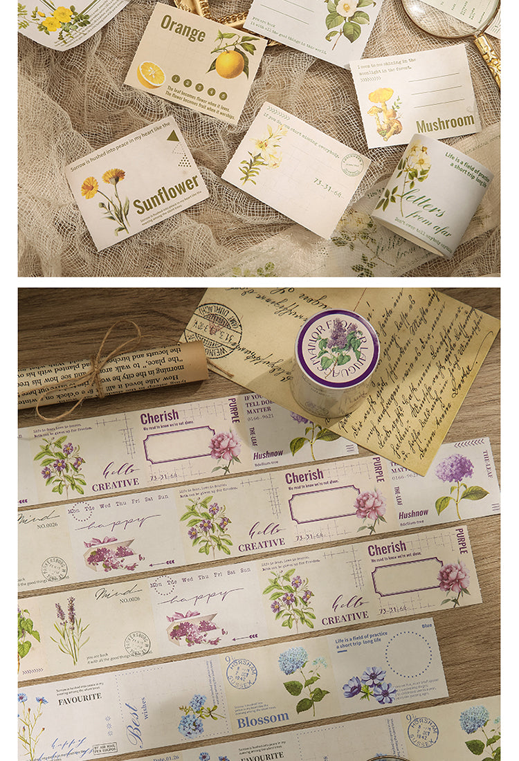 5Manor Floral Vintage Plant Tape Note Stickers4