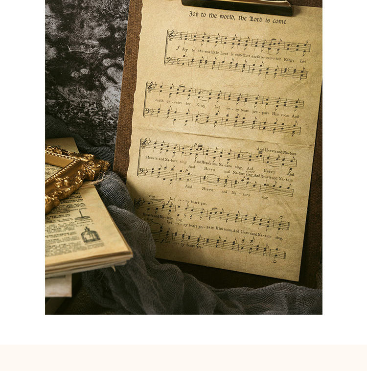 5Medieval Book Collection Retro English Newspaper Music Score Scrapbook Paper11