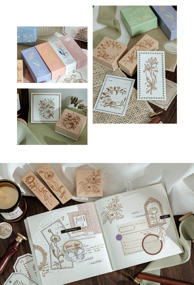 5Meet Flowers Artistic Plant Wooden Rubber Stamp3