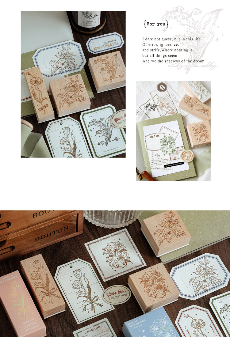 5Meet Flowers Artistic Plant Wooden Rubber Stamp5